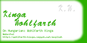 kinga wohlfarth business card